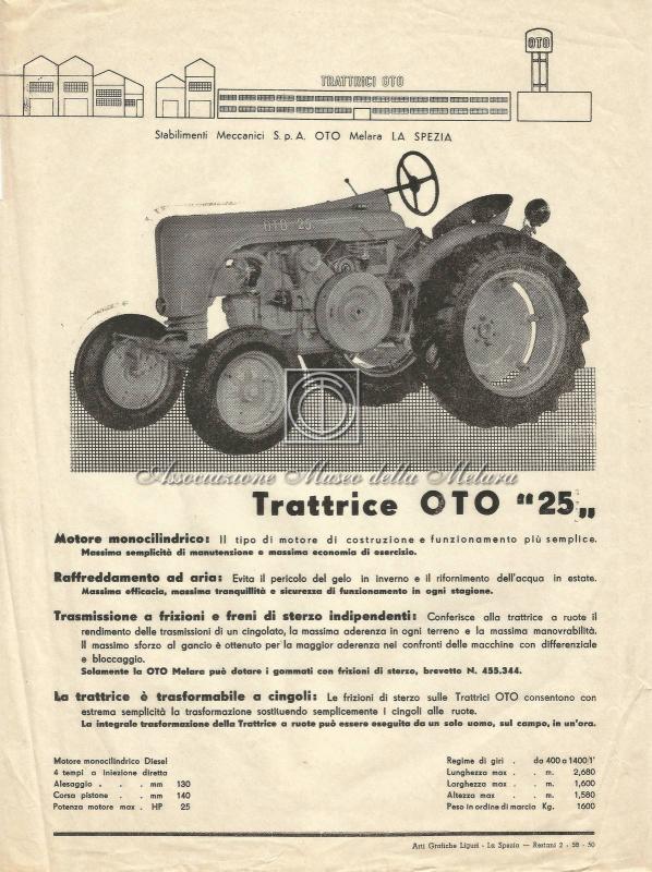 Trattrice OTO C25 - Documento pubblicitario