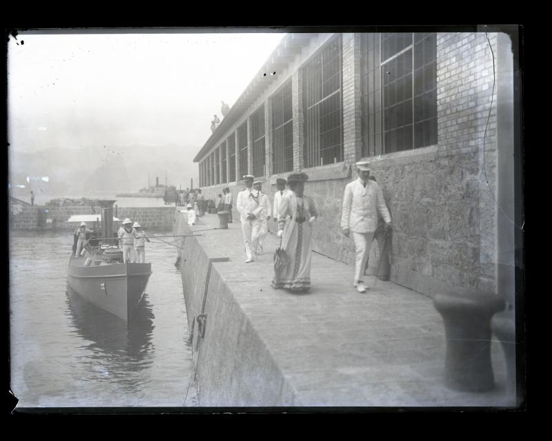 La signora Giardino, moglie del governatore di Fiume al lancio del siluro Italia. Febbraio 1924