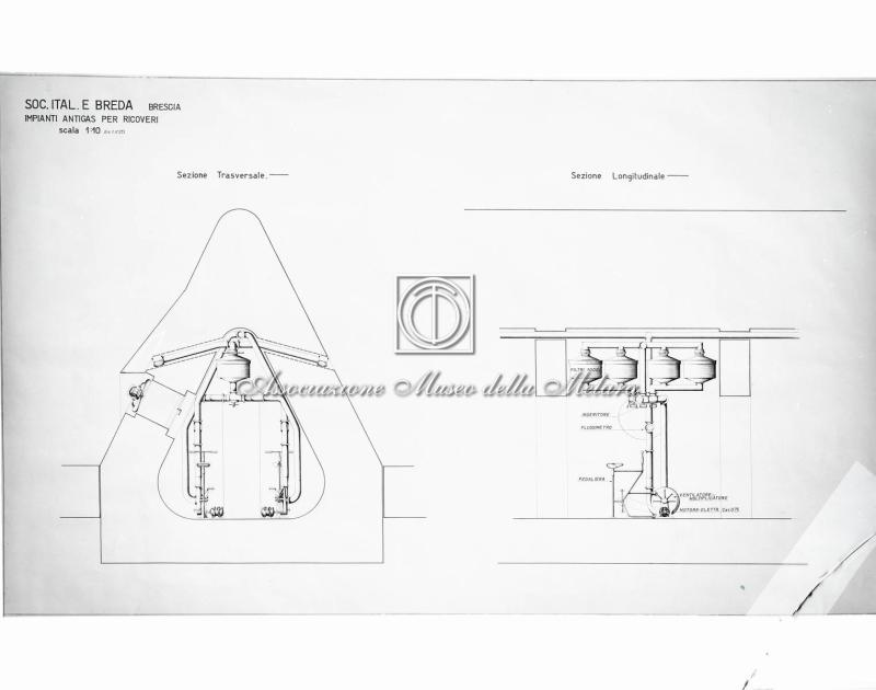 Sezioni degli impianti antigas del bunker