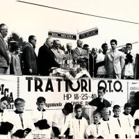 Il Presidente della OTO Melara mentre porta il saluto di tecnici e maestranze della Casa